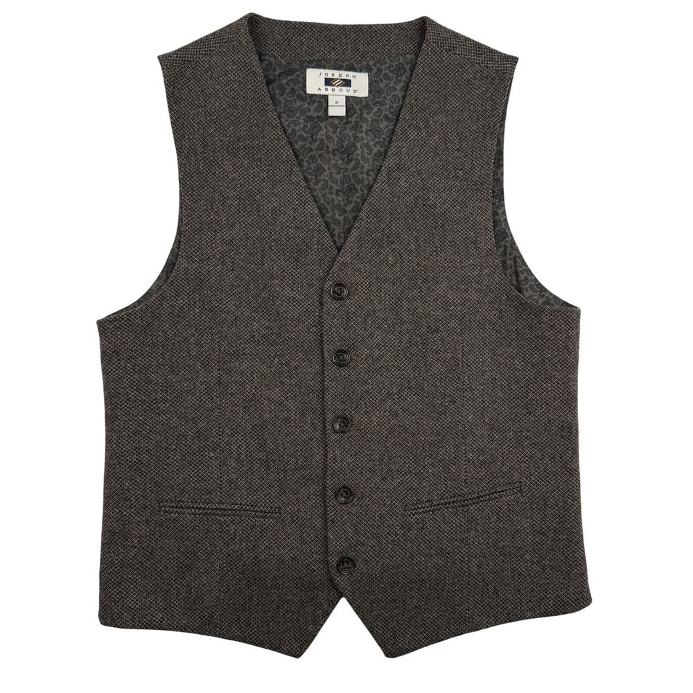 Vintage Joseph Abboud Wool Blend Vest Button Front Birdseye Heritage Academia